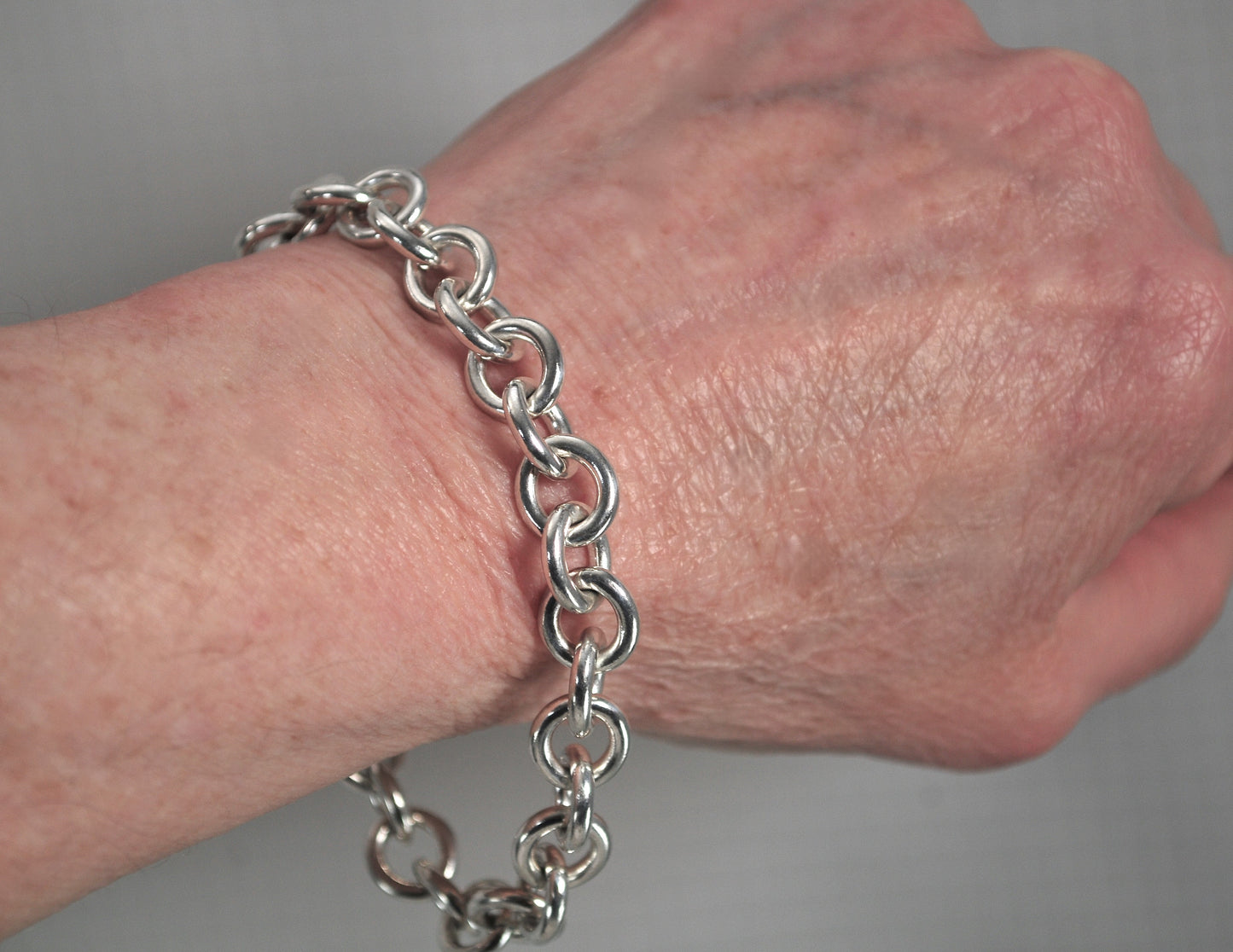 Heavy Sterling Silver Rolo Link Bracelet