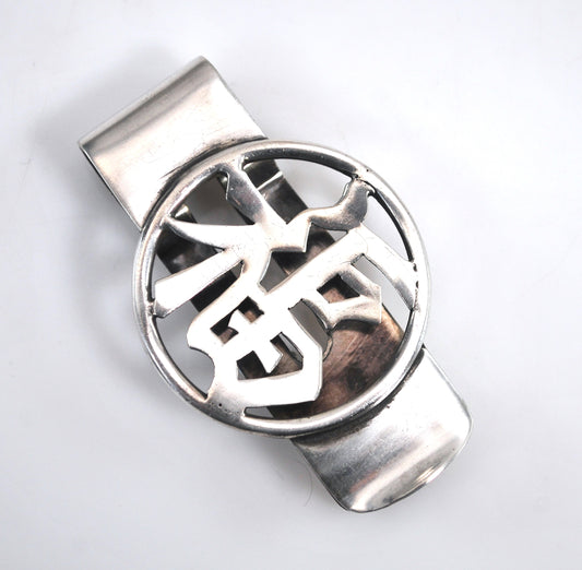 Vintage Sterling Silver Good Luck Money Clip