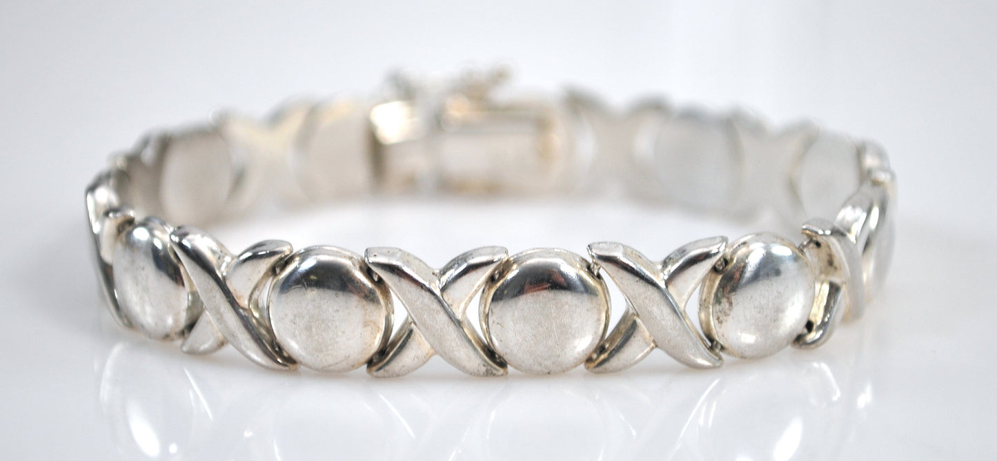 Sterling Silver Hugs and Kisses Bracelet