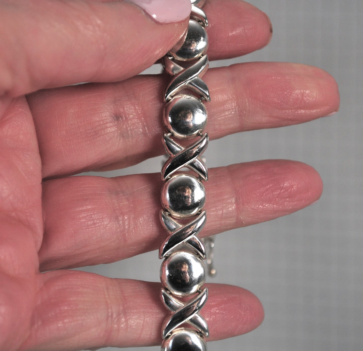 Sterling Silver Hugs and Kisses Bracelet