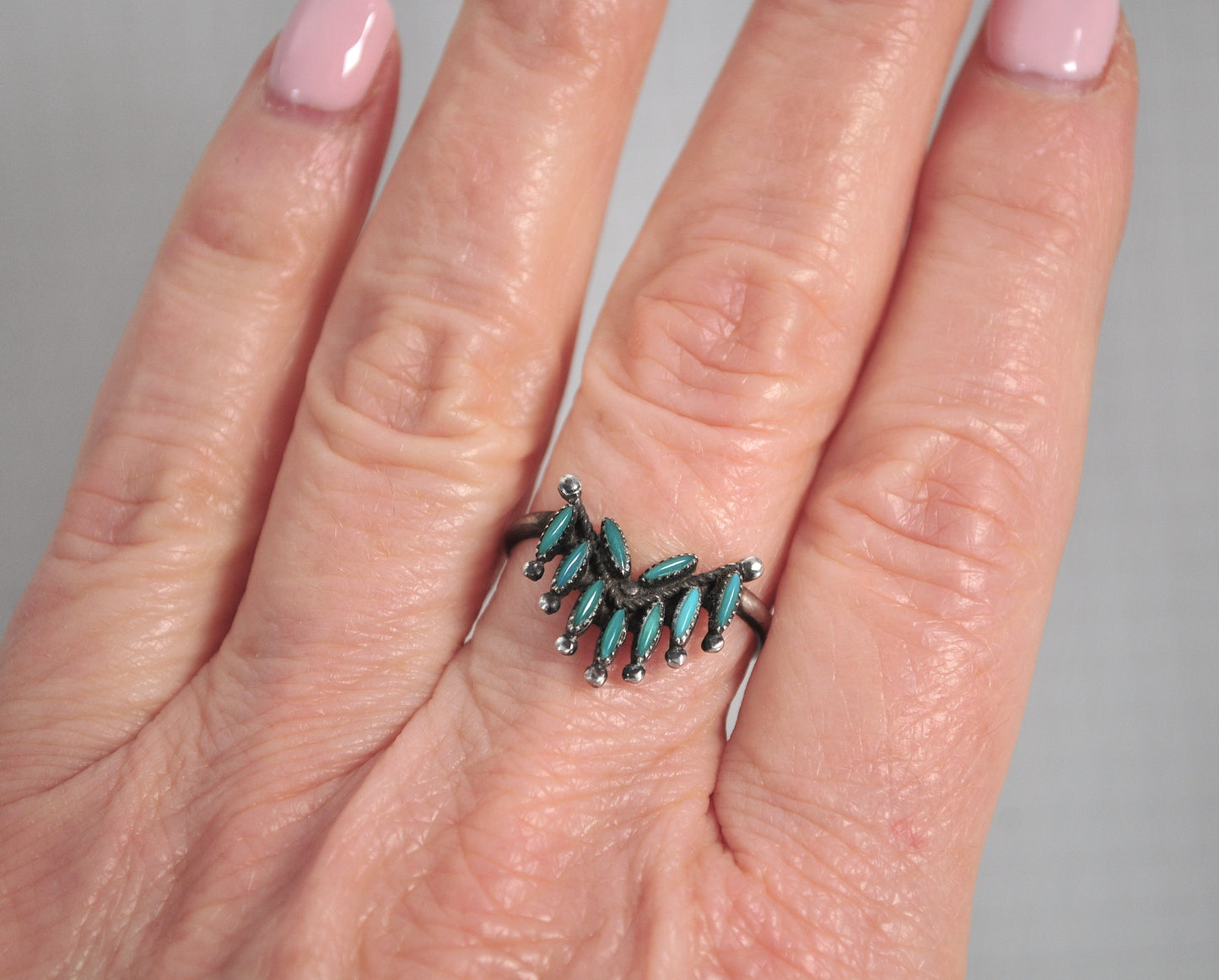 Zuni Needlepoint Turquoise Ring