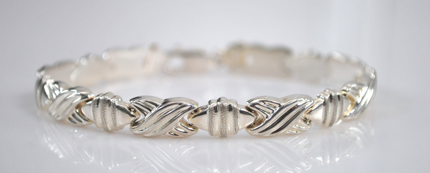 Sterling Silver X O Link Bracelet