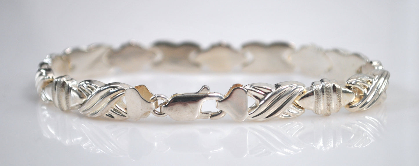 Sterling Silver X O Link Bracelet