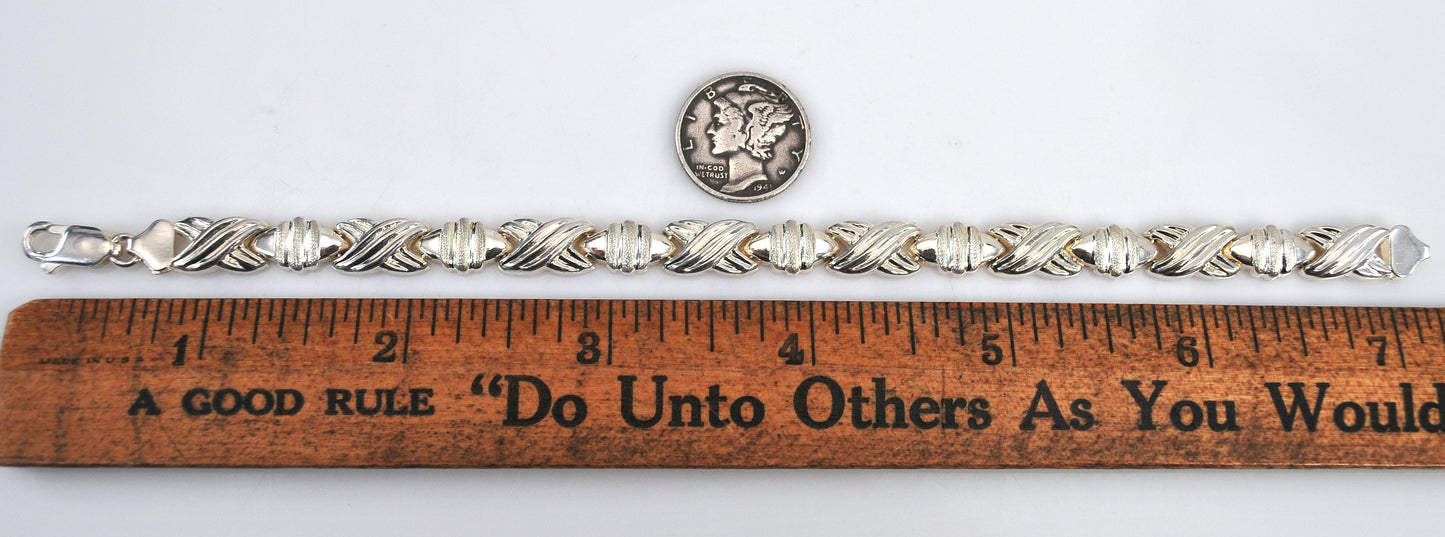 Sterling Silver X O Link Bracelet