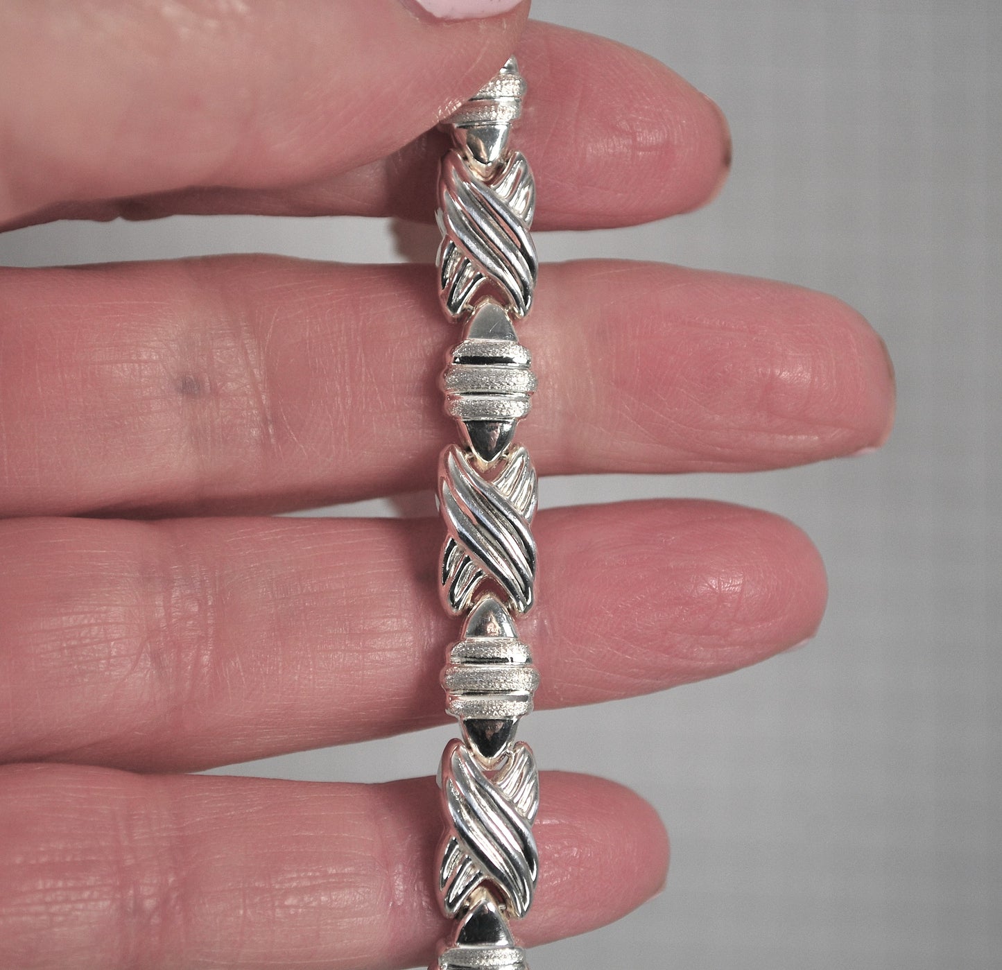 Sterling Silver X O Link Bracelet