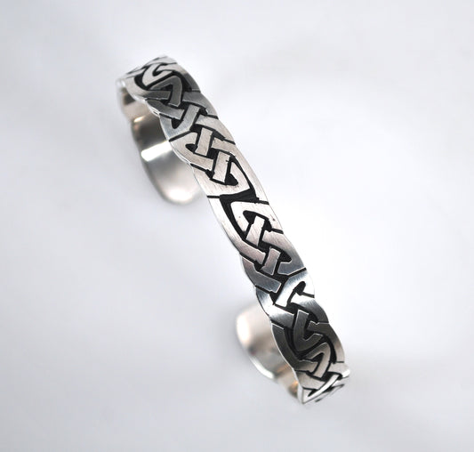Heavy Sterling Silver Celtic Knot Cuff Bracelet