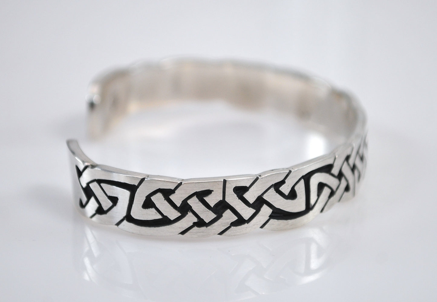 Heavy Sterling Silver Celtic Knot Cuff Bracelet