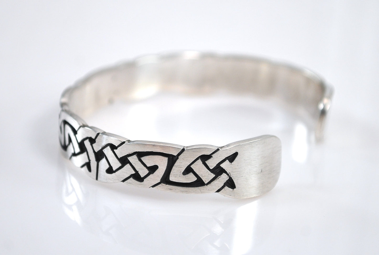Heavy Sterling Silver Celtic Knot Cuff Bracelet