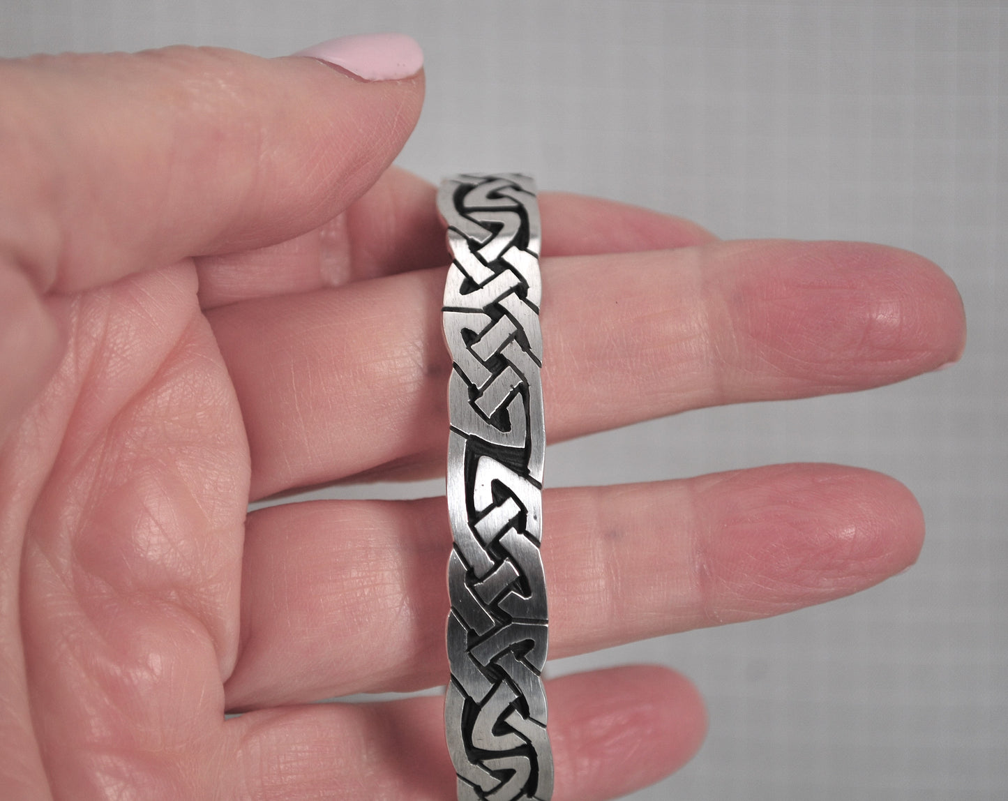 Heavy Sterling Silver Celtic Knot Cuff Bracelet