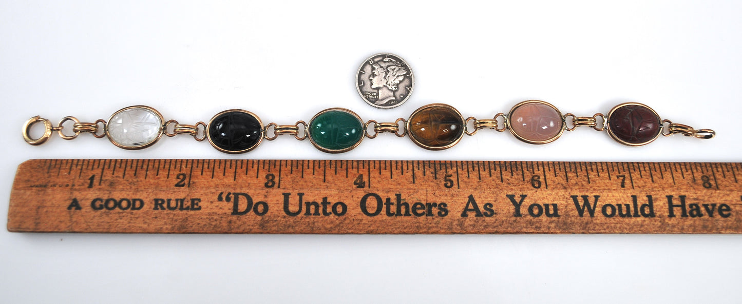 Vintage Gold Filled Scarab Bracelet