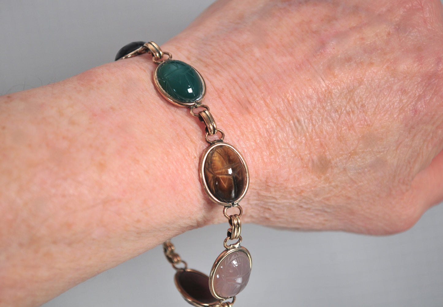 Vintage Gold Filled Scarab Bracelet