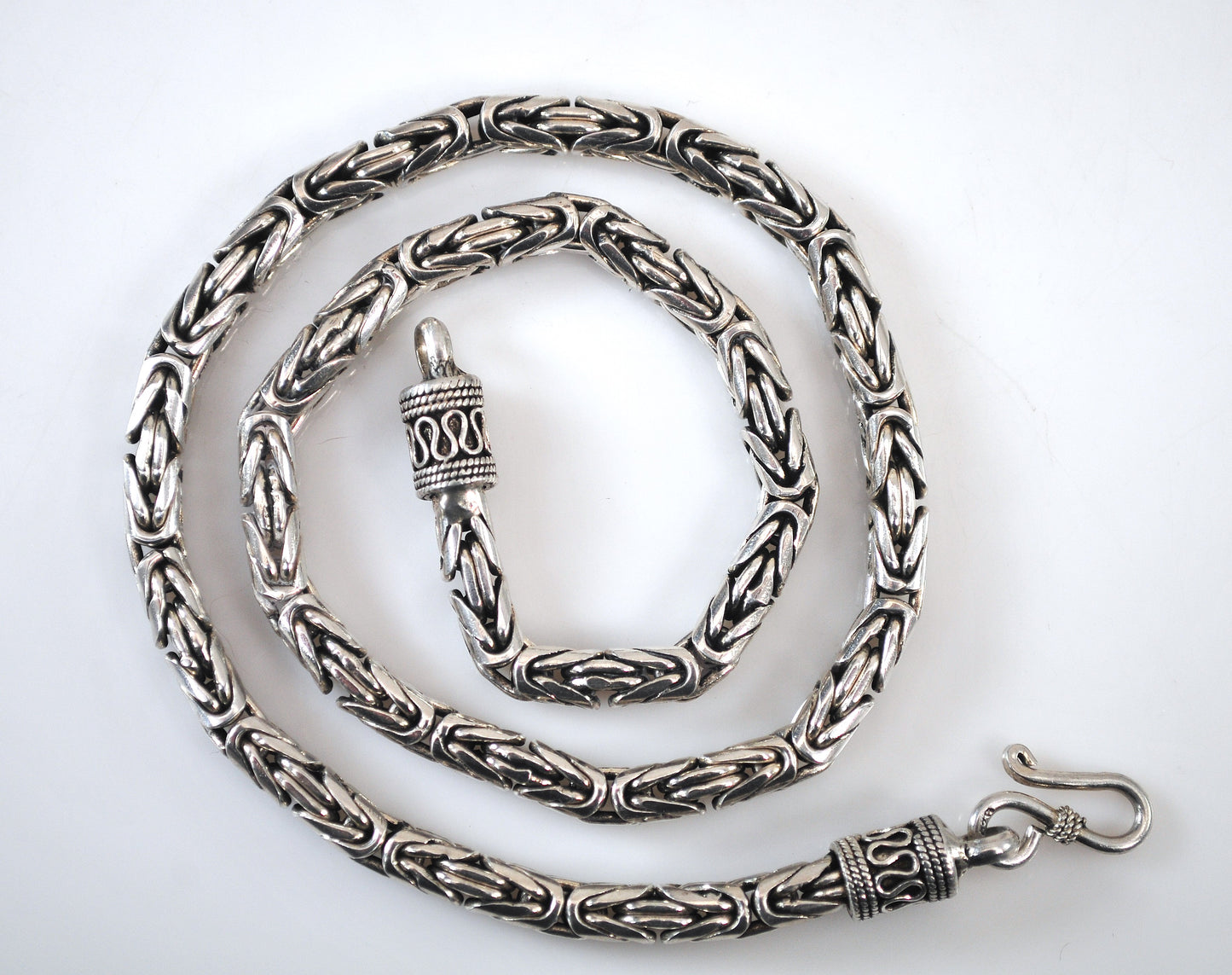 Heavy Sterling Silver Box Byzantine Choker Chain Necklace