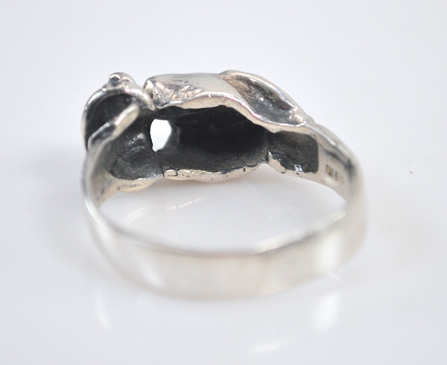 Sterling Silver Skull and Serpent Ring