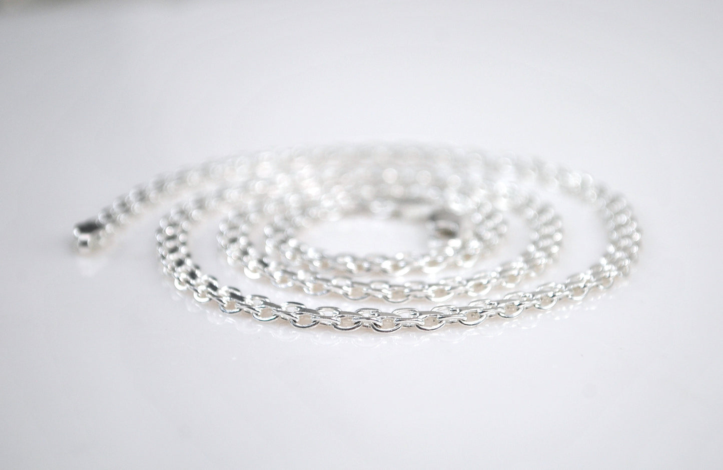 925 Sterling Silver 3.5mm Bismark Chain Necklace