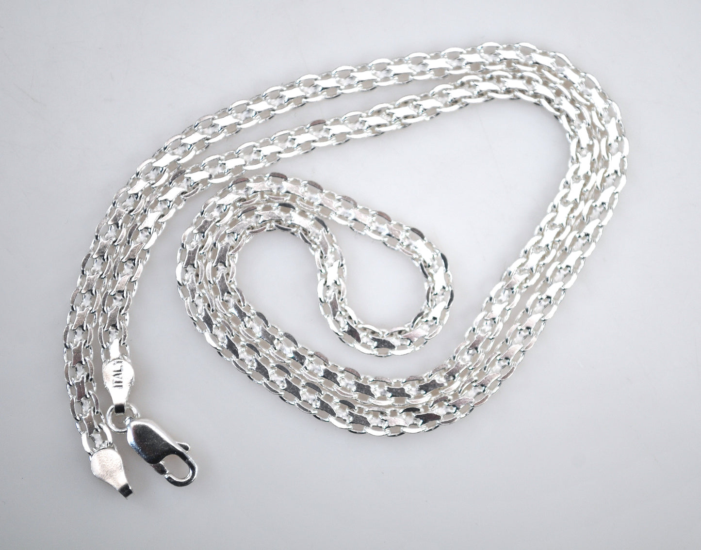 925 Sterling Silver 3.5mm Bismark Chain Necklace