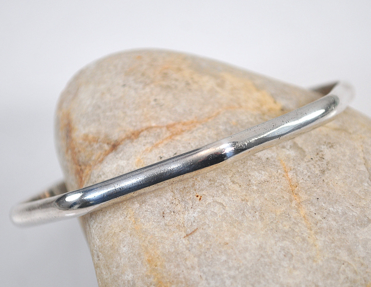 Vintage Octagonal Solid Sterling Silver Bangle Bracelet