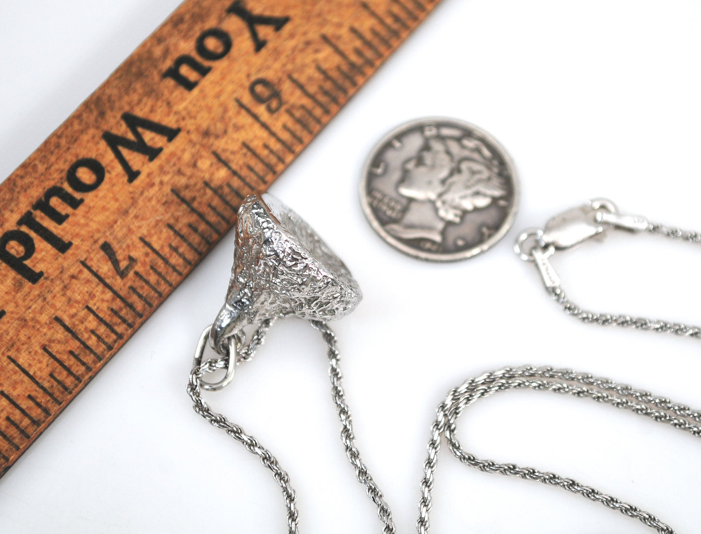 Sterling Solid Silver Hershey's Kiss Pendant Necklace