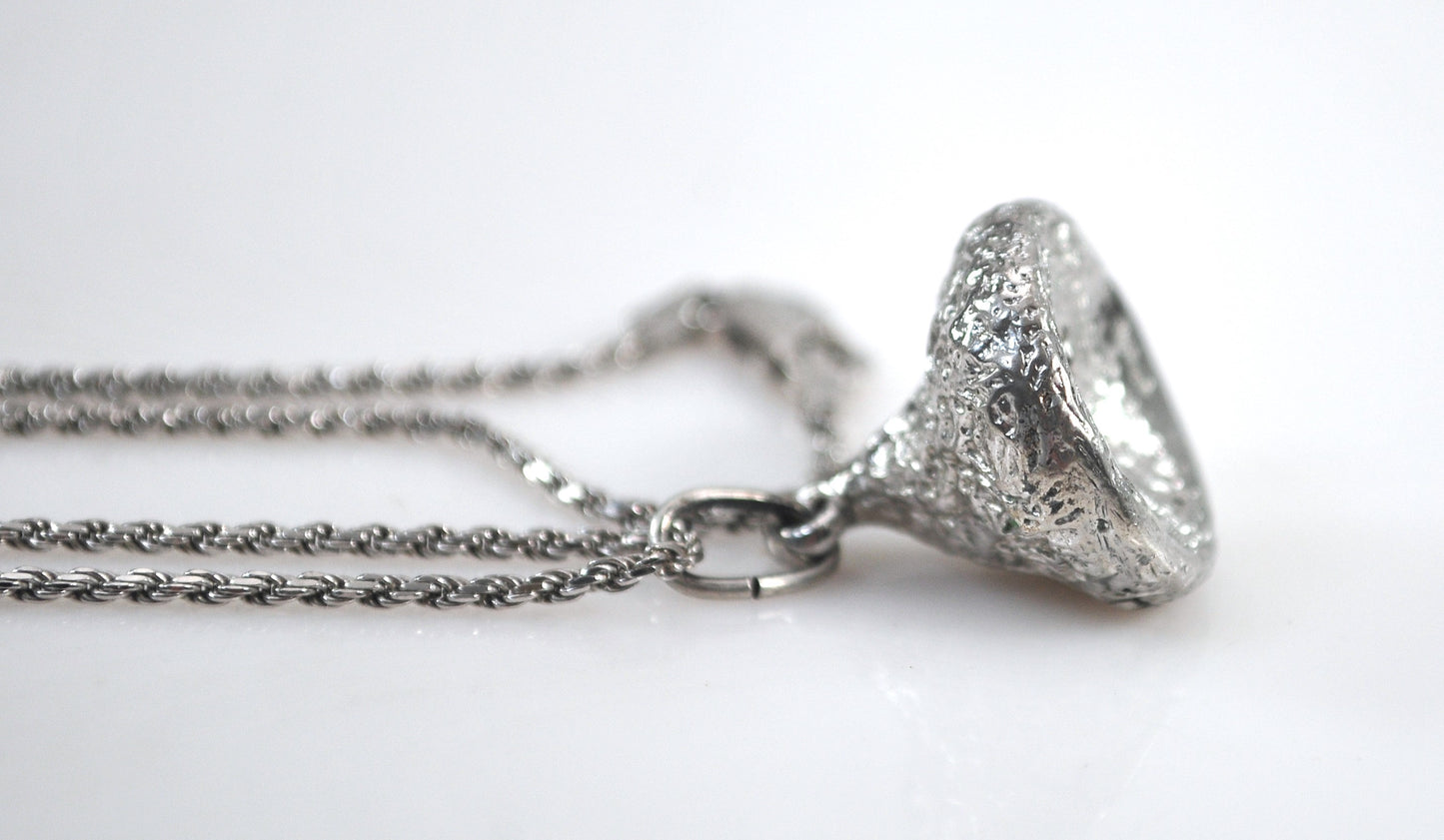 Sterling Solid Silver Hershey's Kiss Pendant Necklace