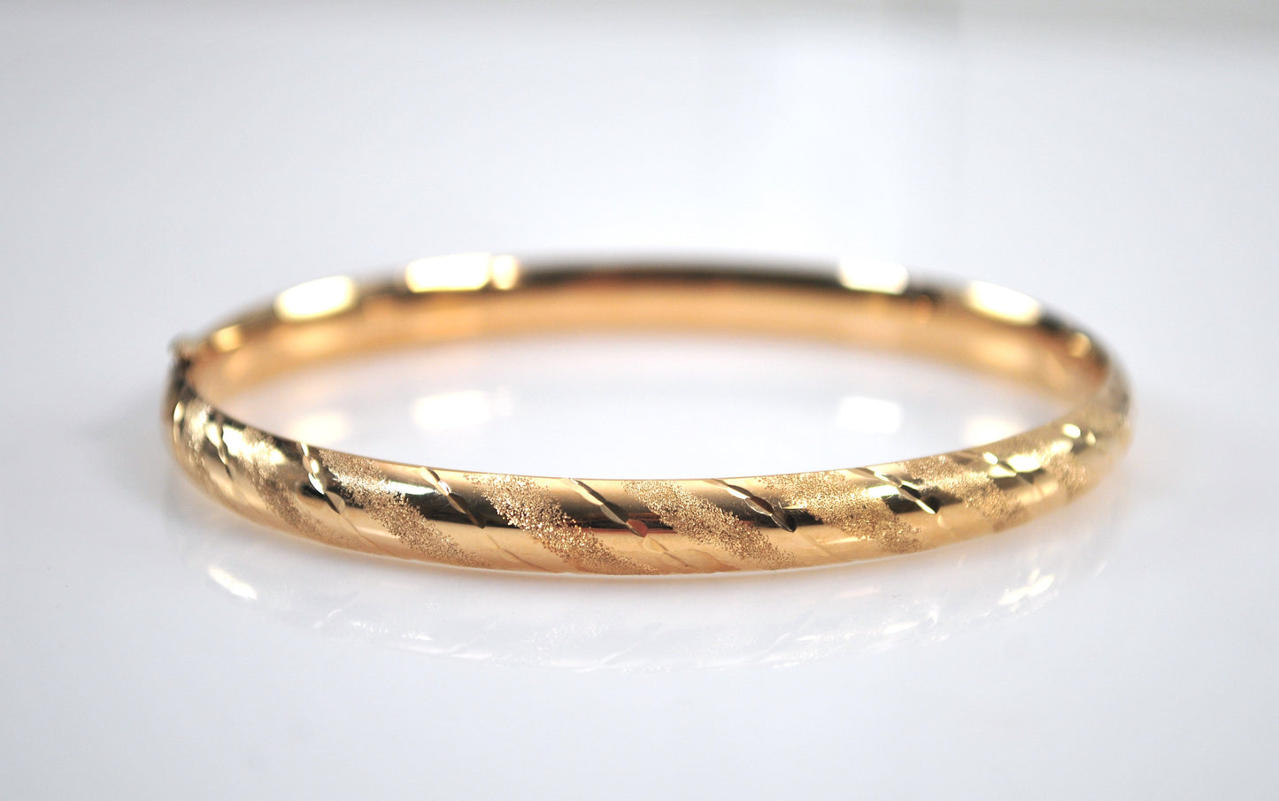 Signed 14K Gold Bangle Bracelet