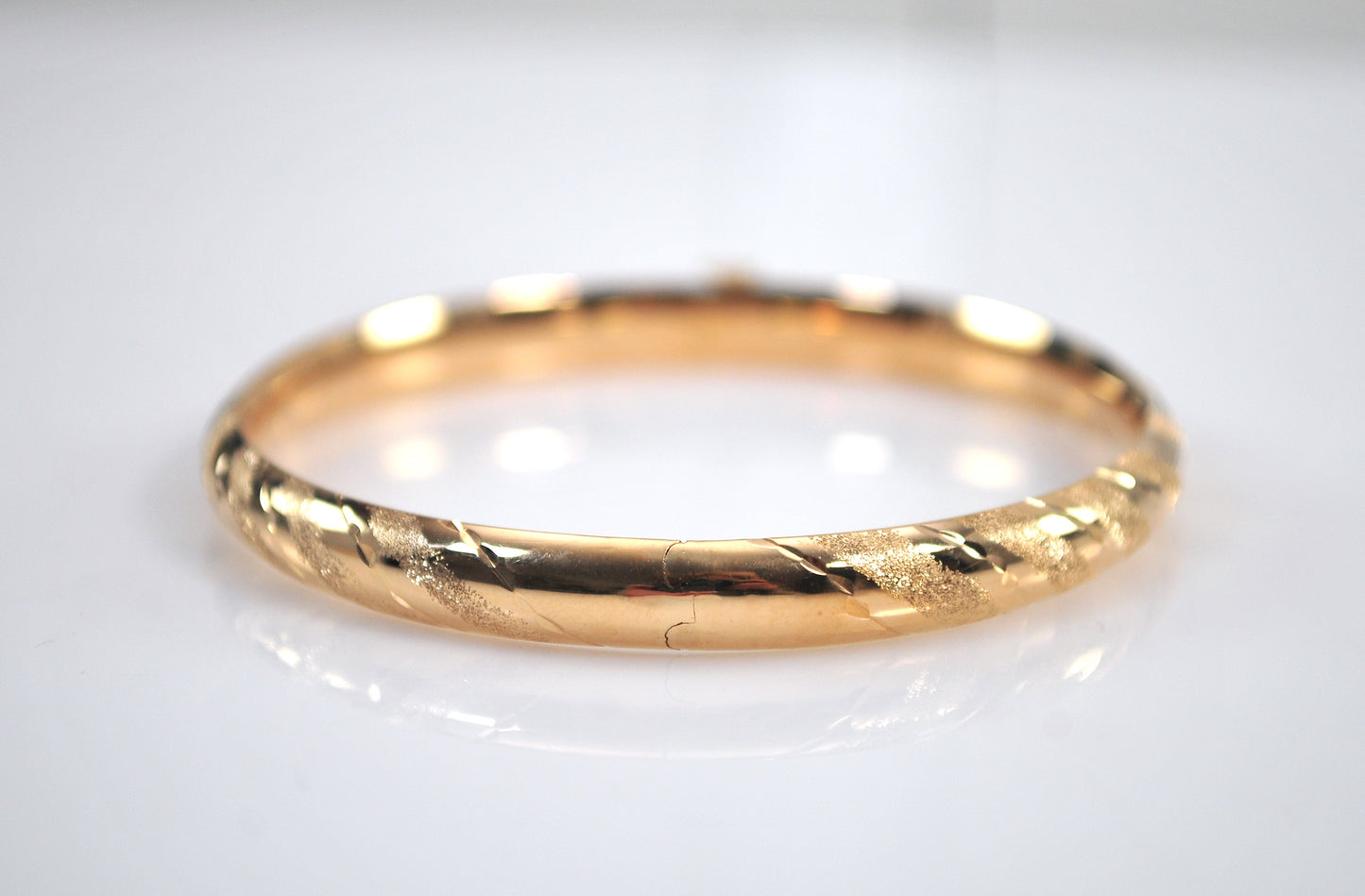 Signed 14K Gold Bangle Bracelet