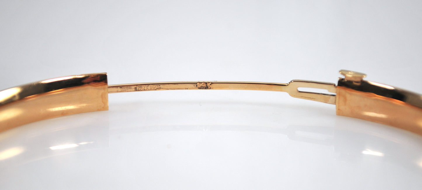 Signed 14K Gold Bangle Bracelet