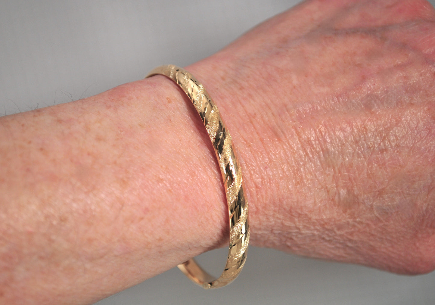 Signed 14K Gold Bangle Bracelet