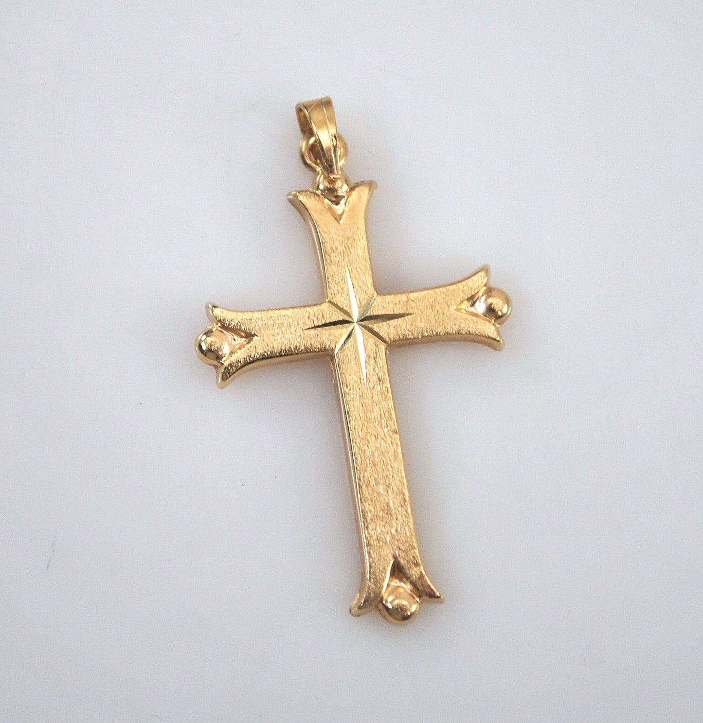 14K Gold Fleuree Cross Pendant