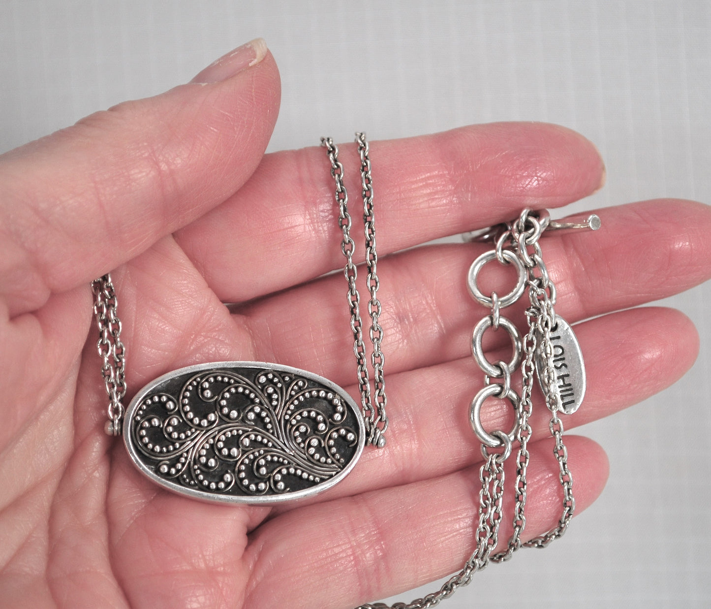 Lois Hill Adjustable Reversible Sterling Silver Necklace