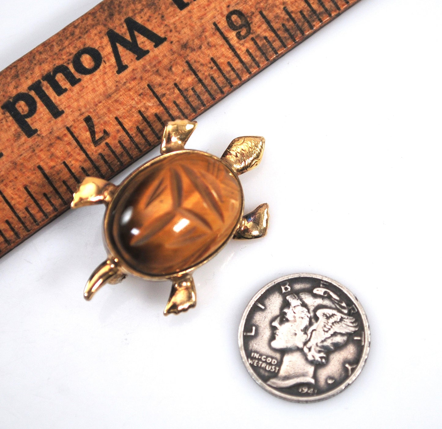 Vintage Gold Filled Scarab Turtle Brooch