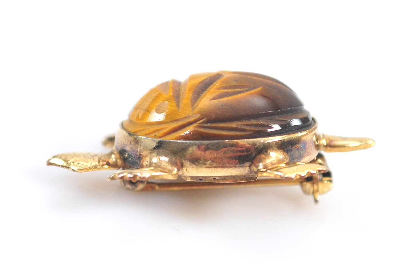 Vintage Gold Filled Scarab Turtle Brooch