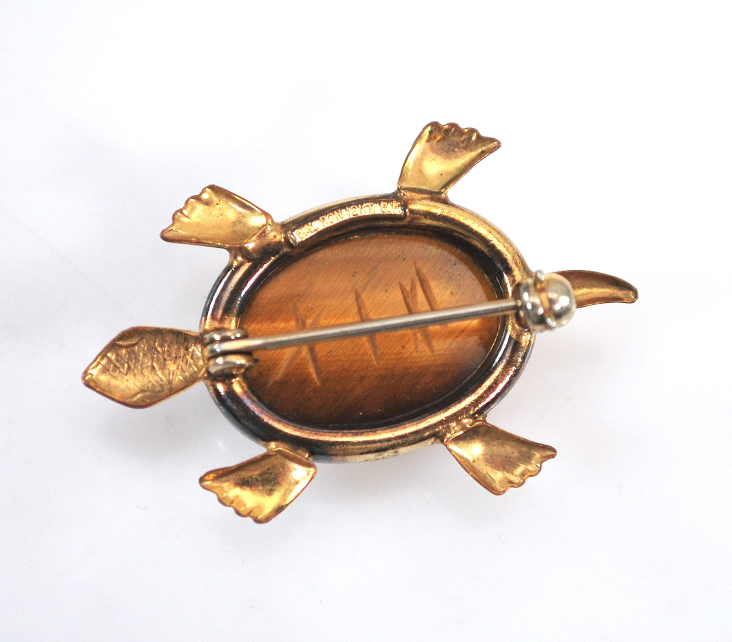 Vintage Gold Filled Scarab Turtle Brooch