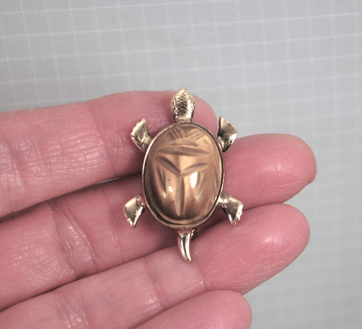Vintage Gold Filled Scarab Turtle Brooch