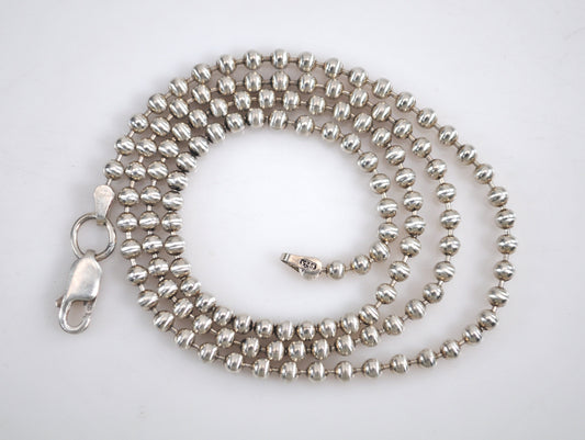 925 Sterling Silver 3mm Bead Ball Chain Necklace
