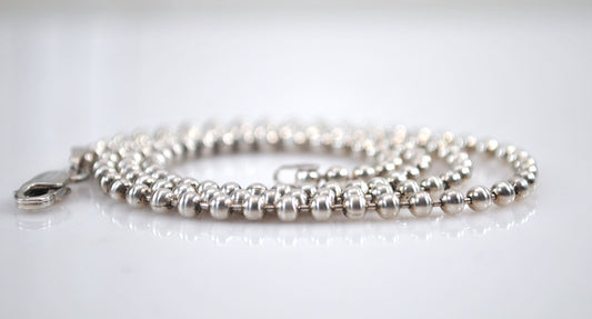 925 Sterling Silver 3mm Bead Ball Chain Necklace