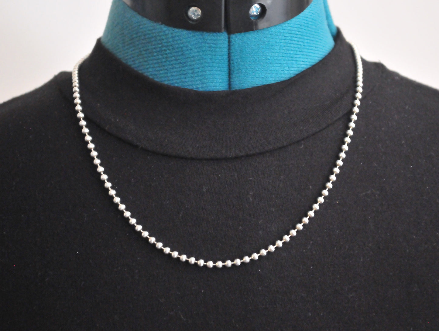 925 Sterling Silver 3mm Bead Ball Chain Necklace