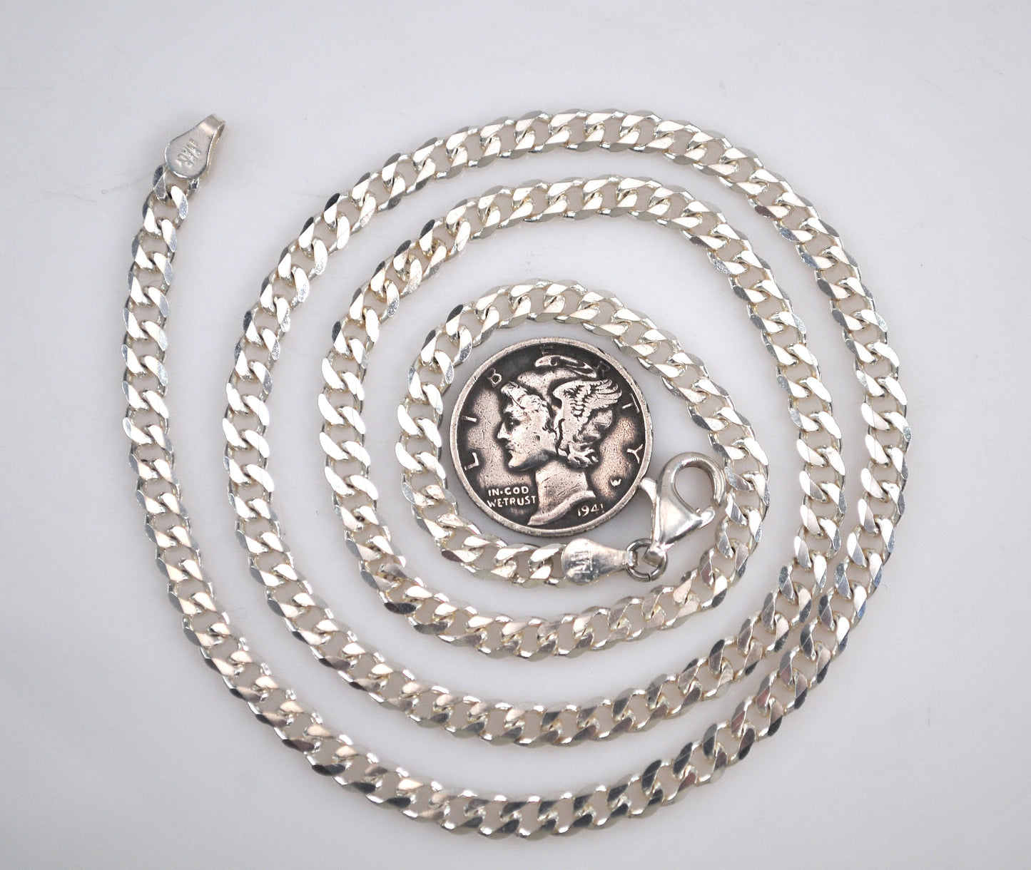 925 Sterling Silver Curb Chain Necklace