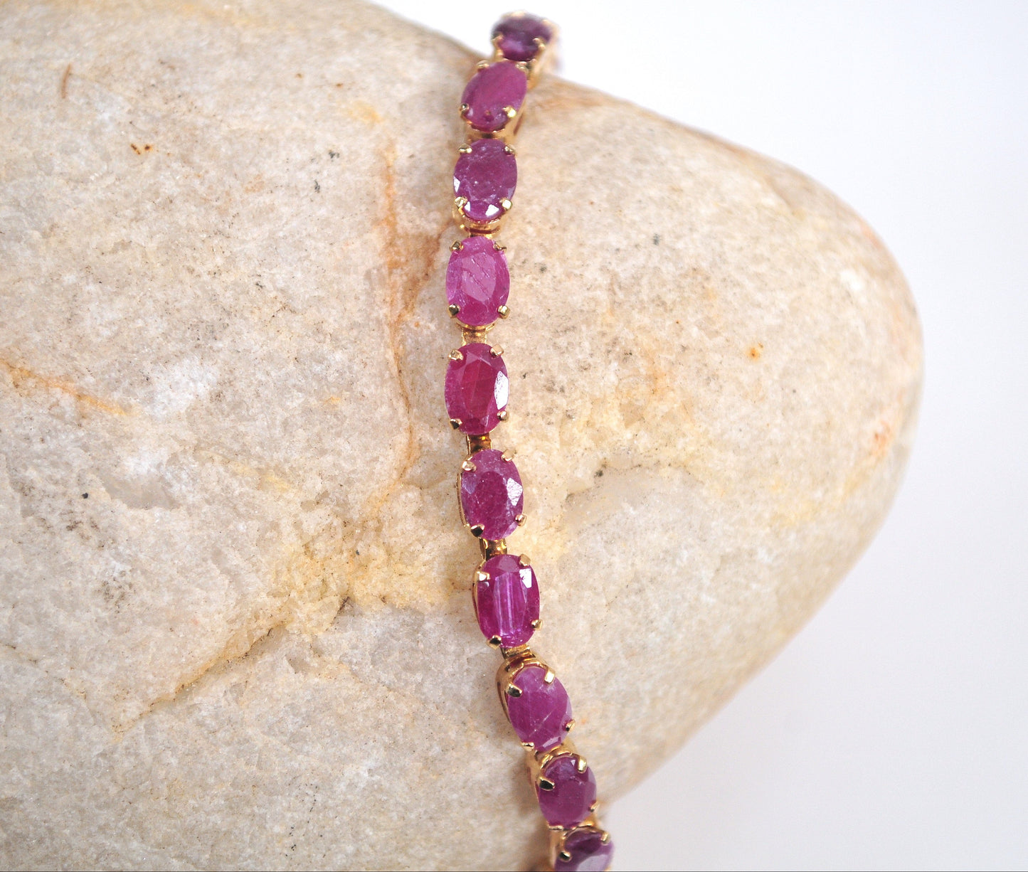 14K Gold Ruby Tennis Bracelet