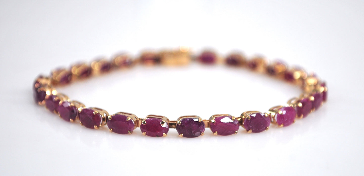 14K Gold Ruby Tennis Bracelet