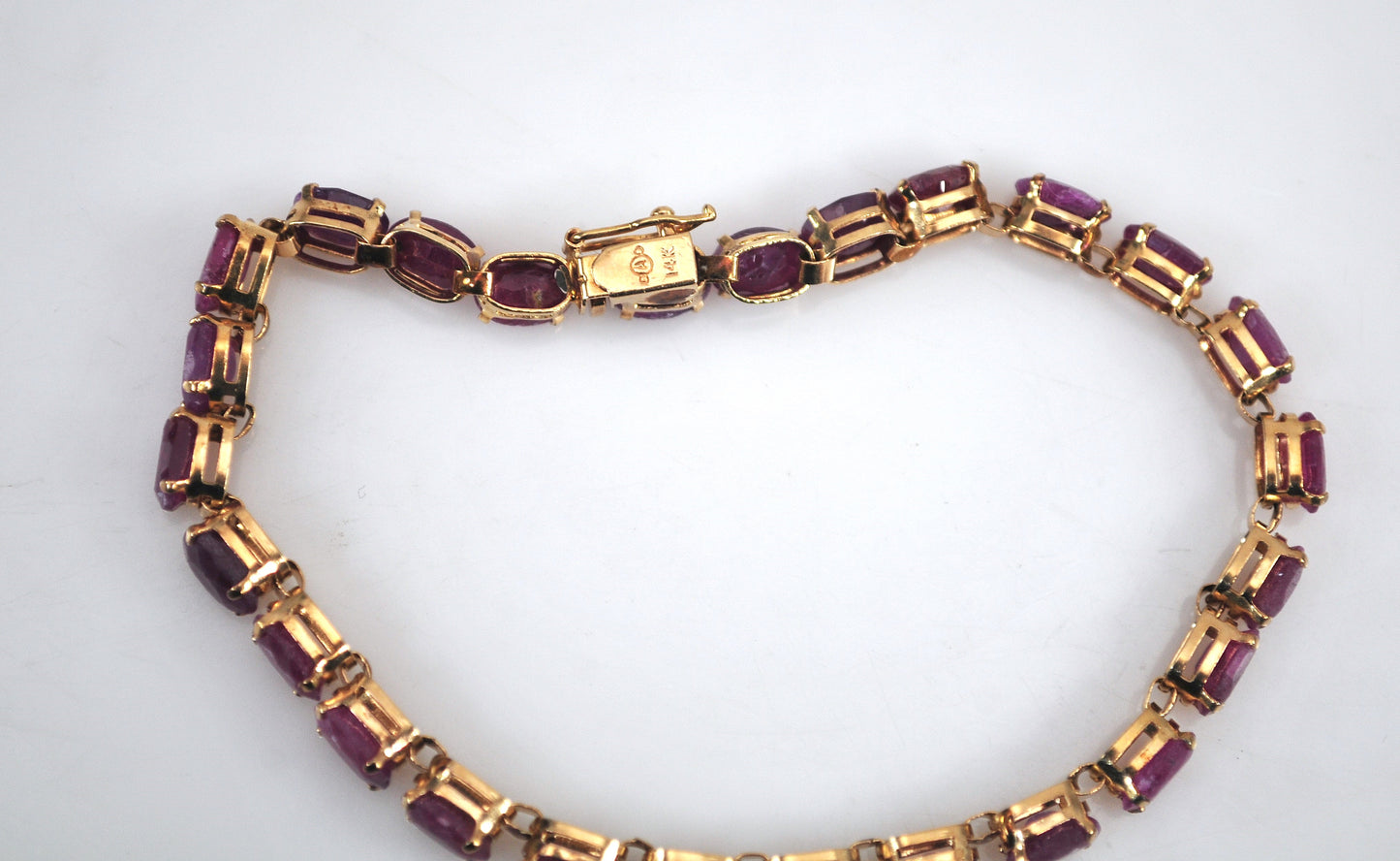 14K Gold Ruby Tennis Bracelet