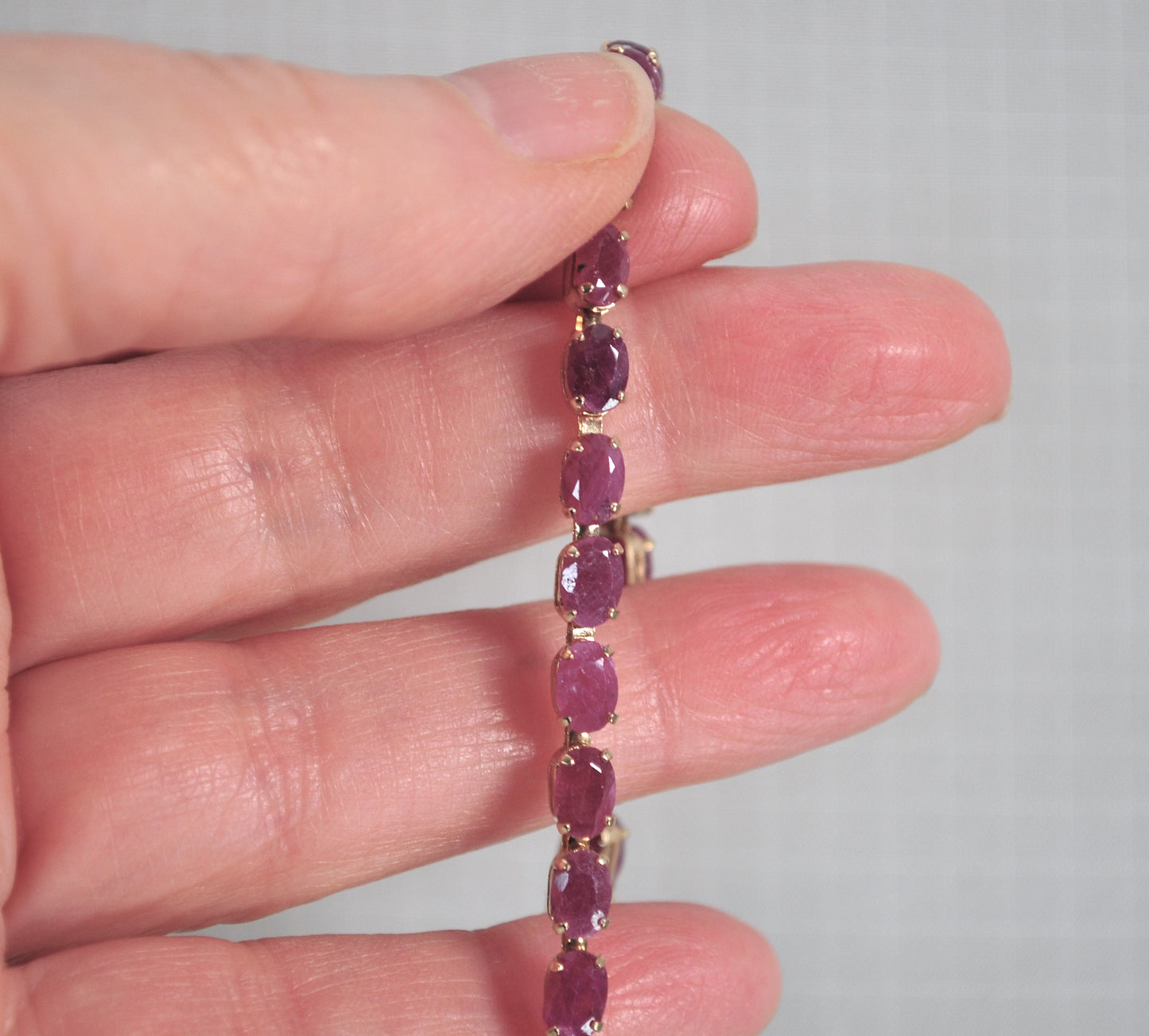 14K Gold Ruby Tennis Bracelet