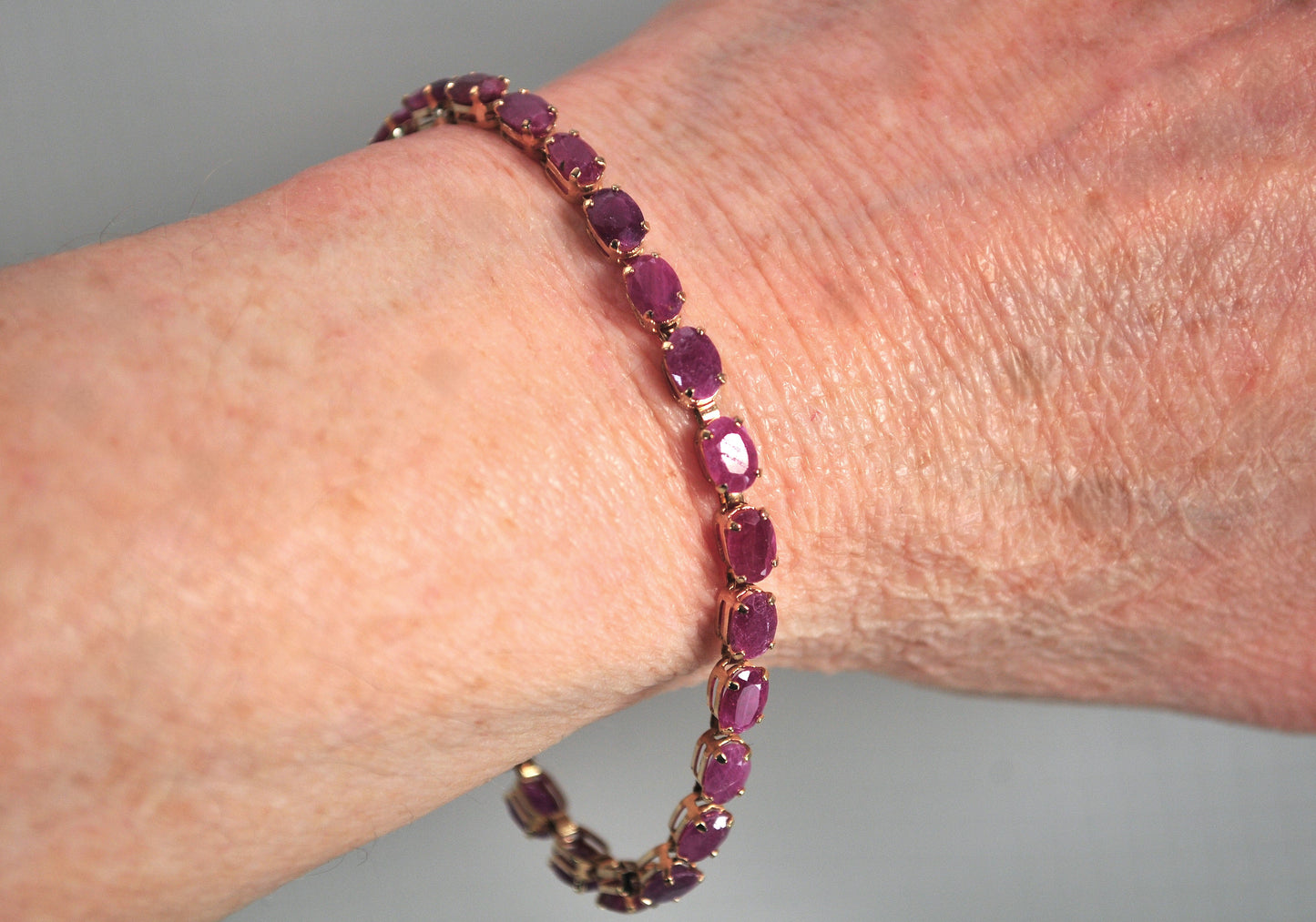 14K Gold Ruby Tennis Bracelet