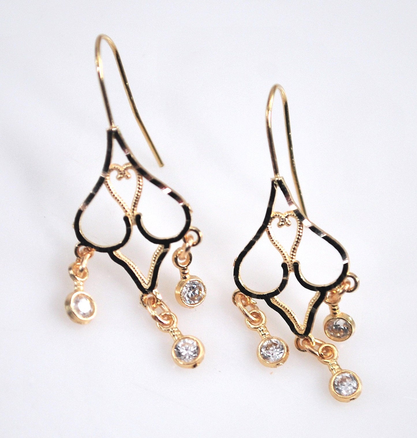 LIGHTWEIGHT 14K Gold Chandelier Earrings