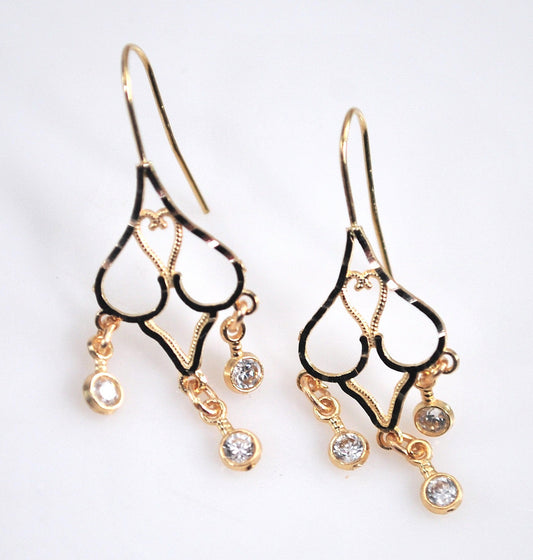 LIGHTWEIGHT 14K Gold Chandelier Earrings