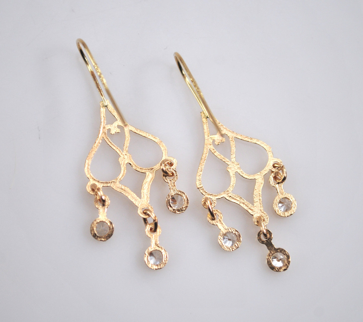 LIGHTWEIGHT 14K Gold Chandelier Earrings