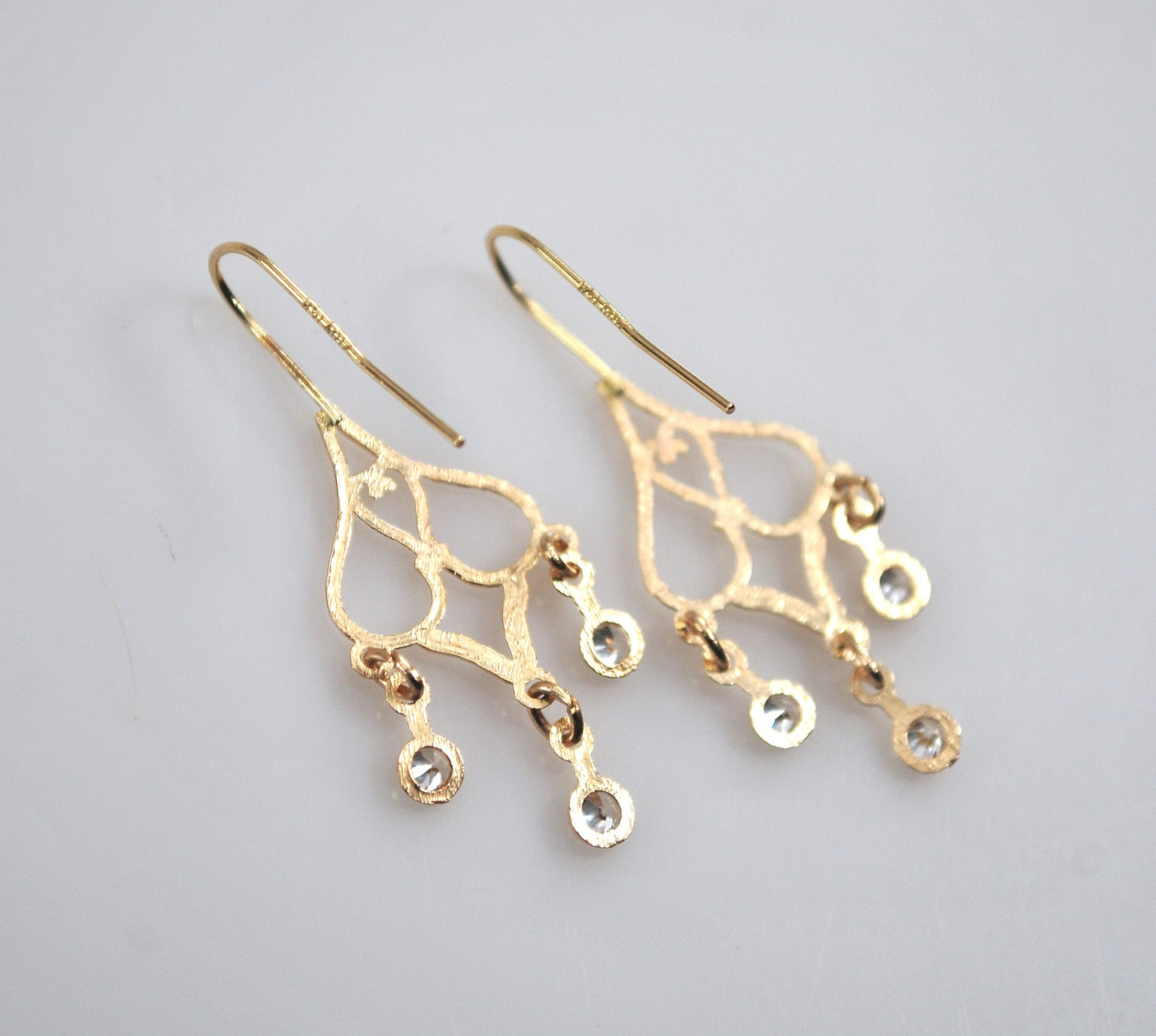 LIGHTWEIGHT 14K Gold Chandelier Earrings