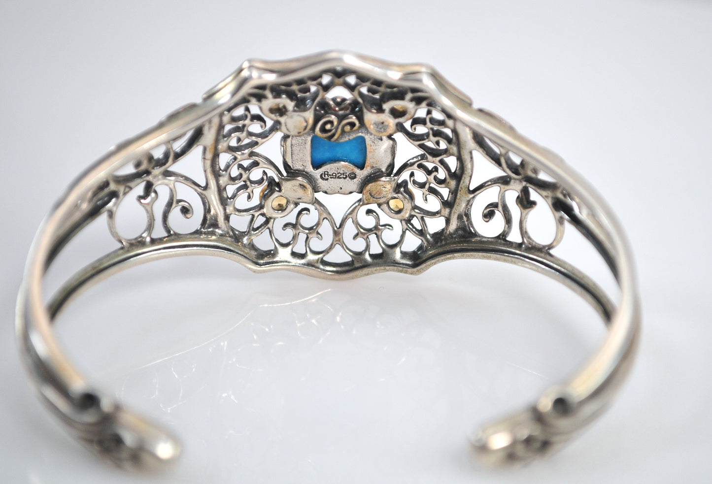 Carolyn Pollack Relios Sterling Silver Turquoise Citrine Cuff Bracelet