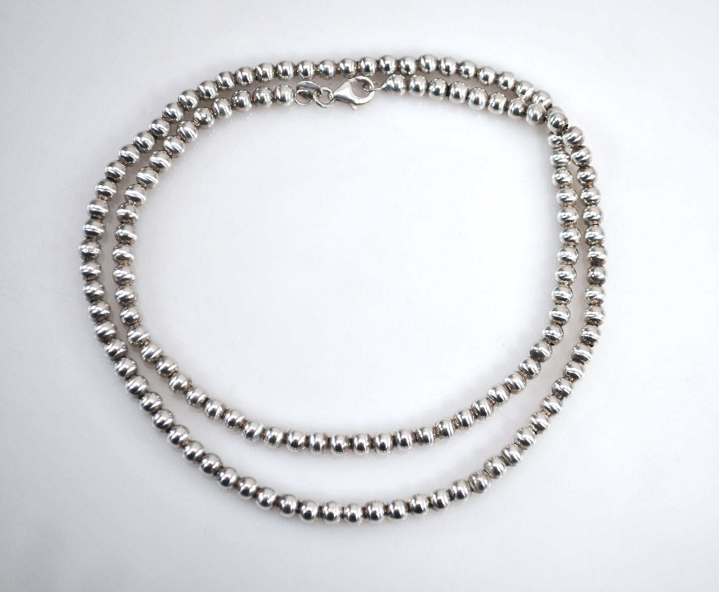 925 Sterling Silver 4mm Bead Ball Chain Necklace