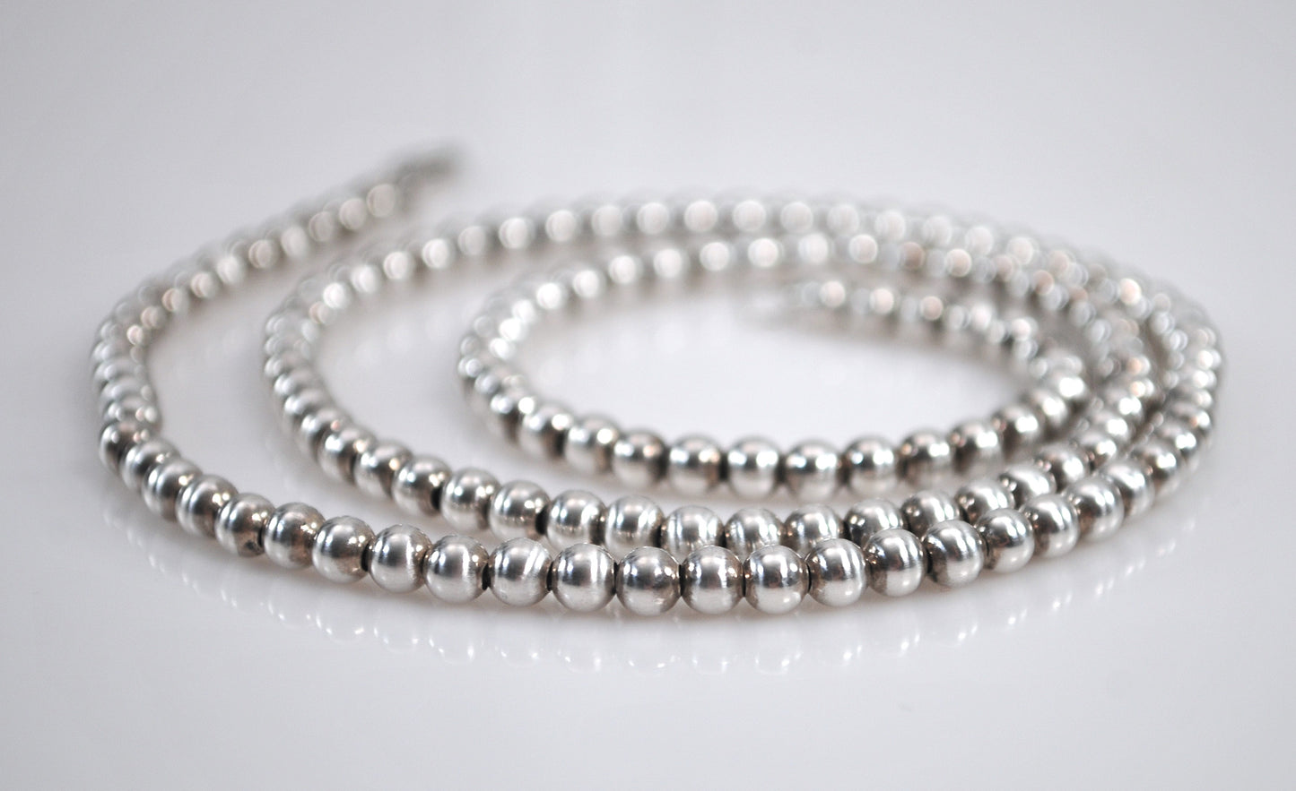 925 Sterling Silver 4mm Bead Ball Chain Necklace