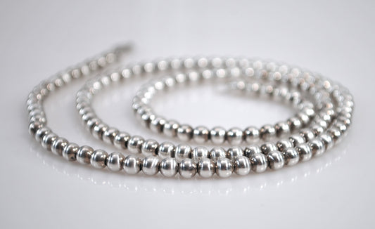 925 Sterling Silver 4mm Bead Ball Chain Necklace