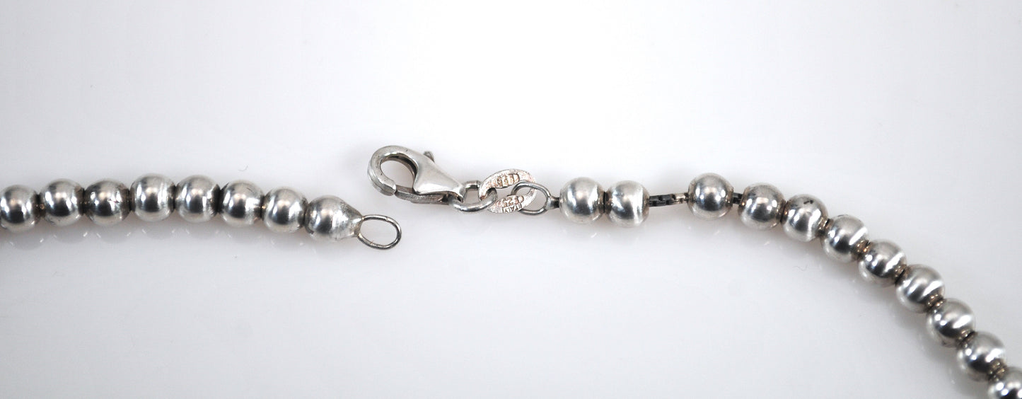 925 Sterling Silver 4mm Bead Ball Chain Necklace